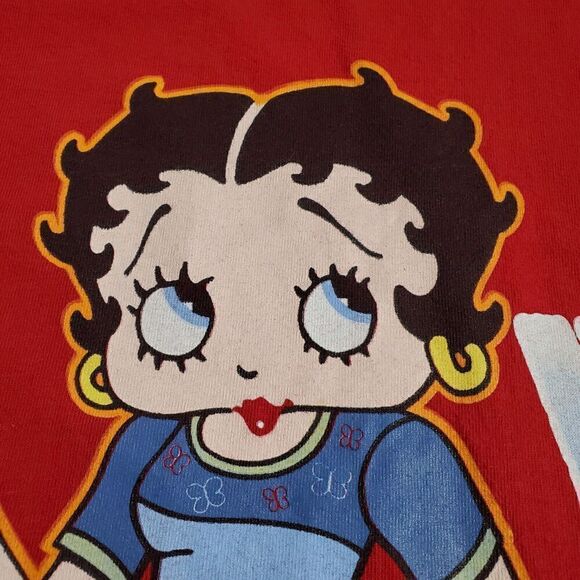 Vintage Betty Boop T Shirt Size L Red Whats Up With That Y2K 2000 Freeze - Picture 4 of 11